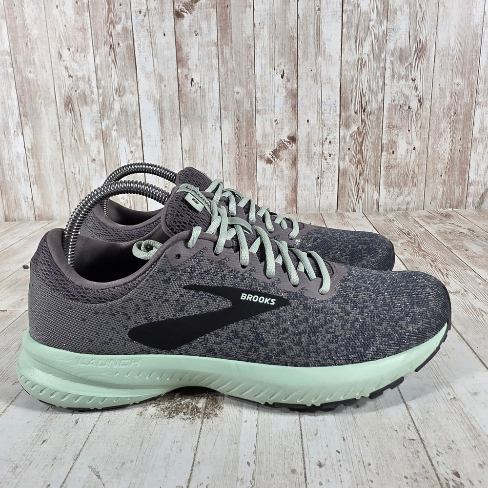 Brooks Launch 6 Womens Running Shoes 8.5 Grey Mint Green 1202851B011 Sneakers